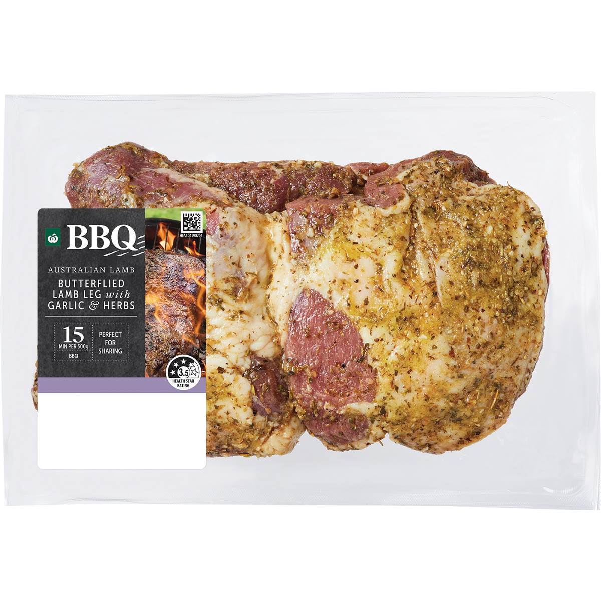 Woolworths Cook Butterflied Lamb Leg With Garlic & Herbs 750g 1.4kg