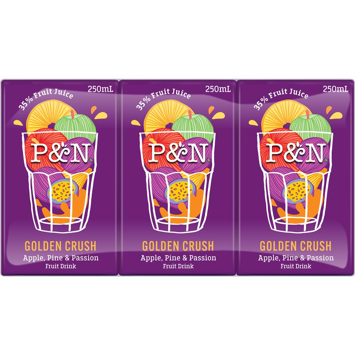 P&n Golden Crush Fruit Drink Poppers 250ml X 6 Pack Woolworths