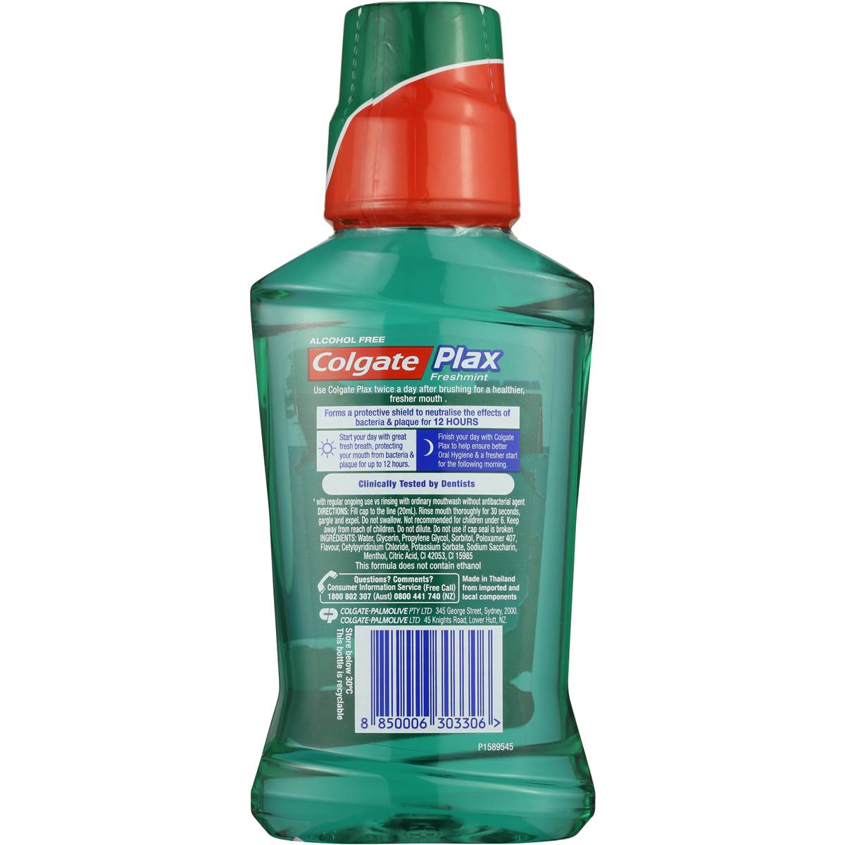 Colgate Plax Mouthwash Fresh Mint 250ml Woolworths