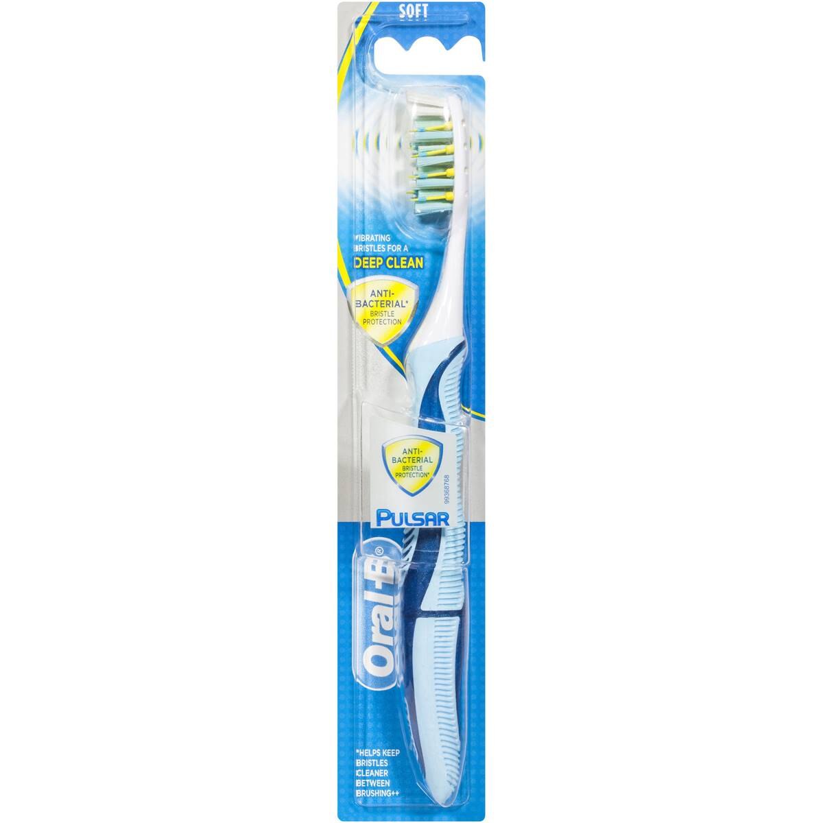 Oral-b Pulsar Powered Toothbrush Antibacterial Soft Each | Woolworths