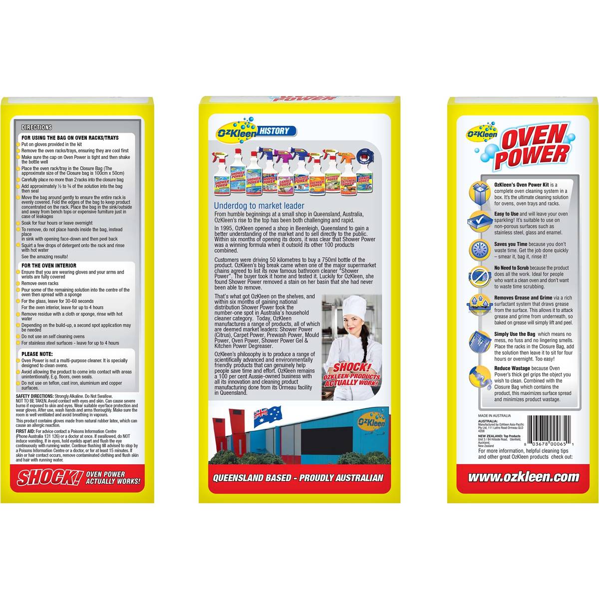 Ozkleen Oven Power Odourless Oven Cleaner Kit Each Woolworths