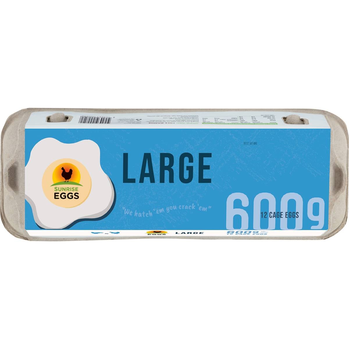 Sunrise Eggs 12 Large Cage Eggs 600g Woolworths