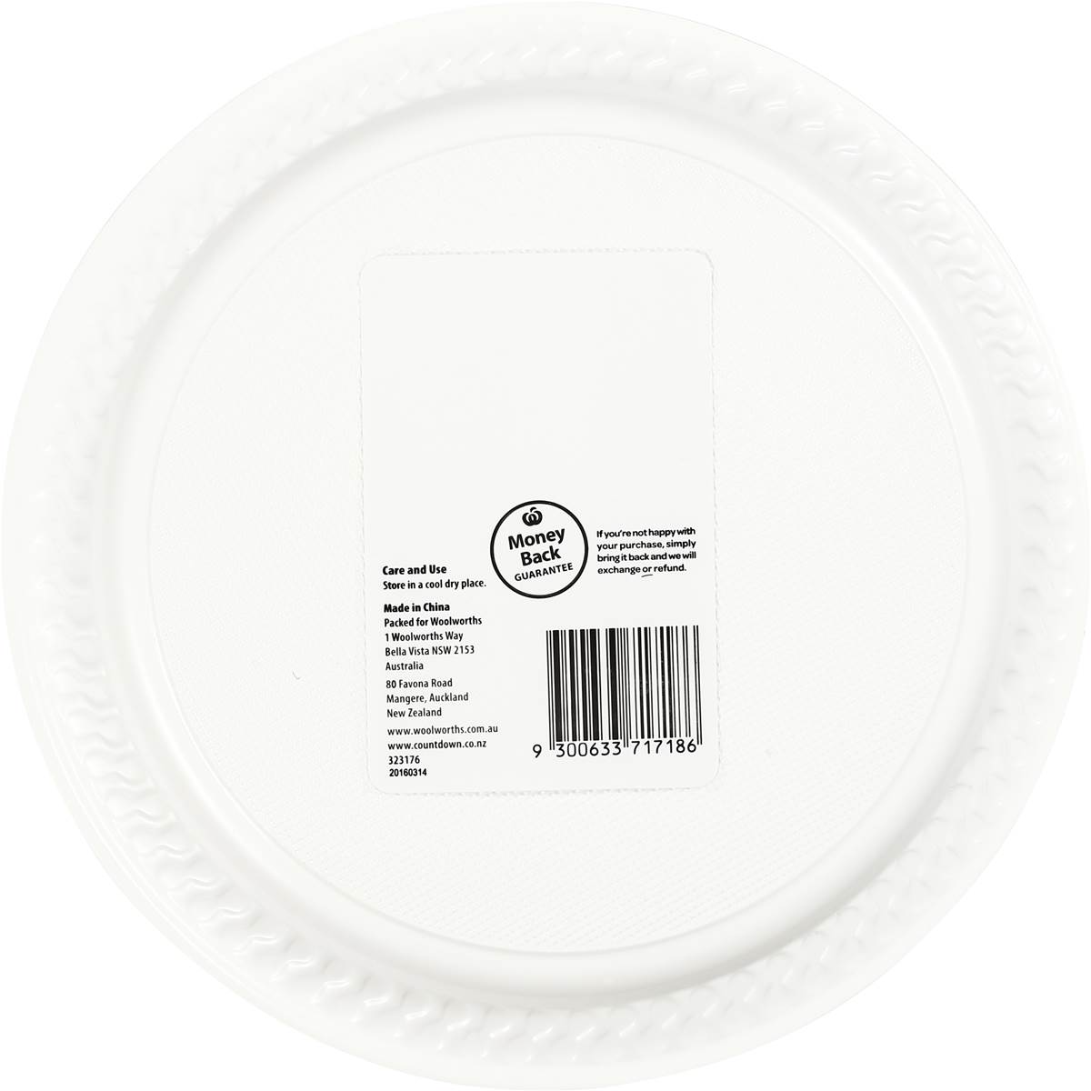 Essentials Plastic Plates White 50pk Woolworths