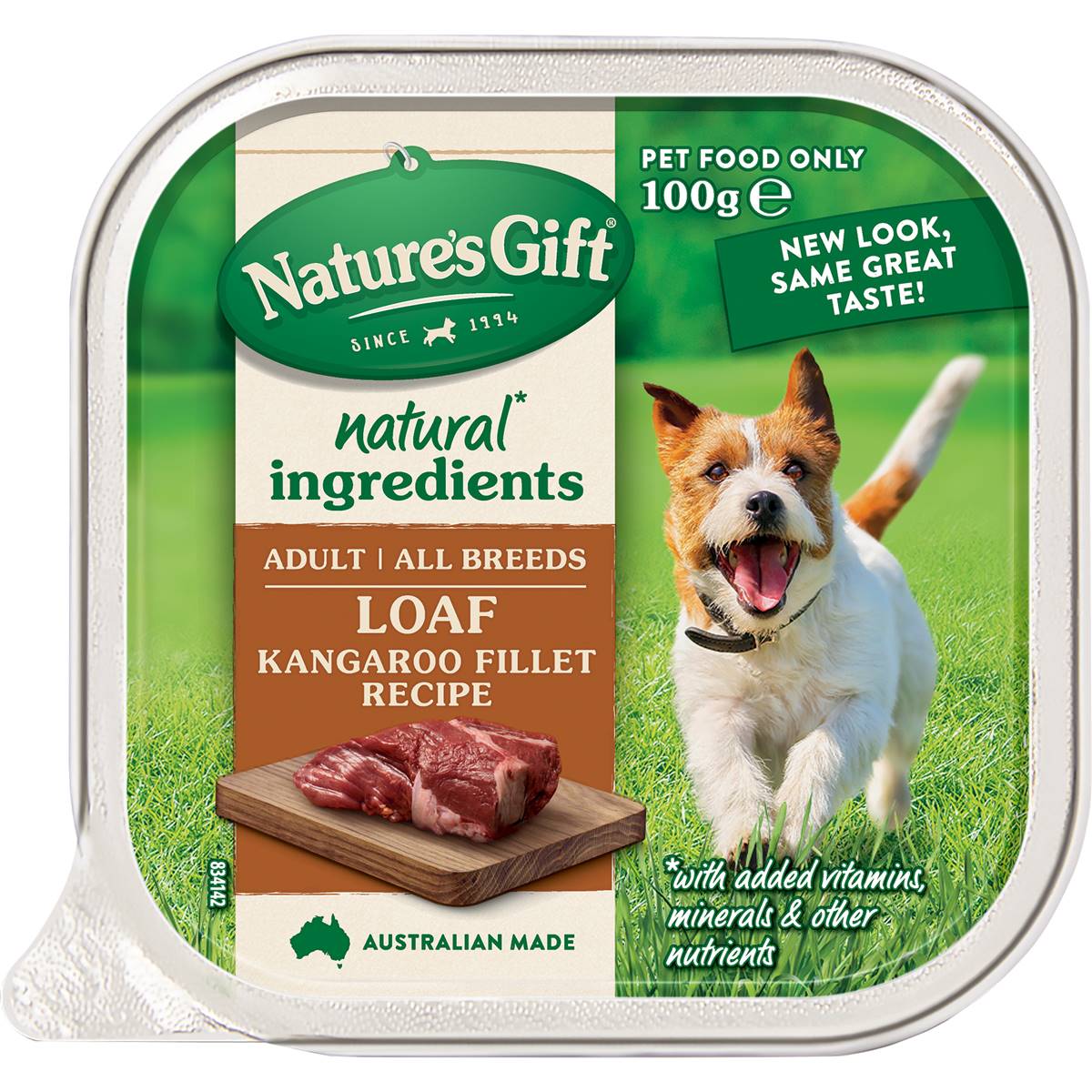 Nature s Gift Adult Wet Dog Food Loaf Kangaroo Fillet Recipe 100g 