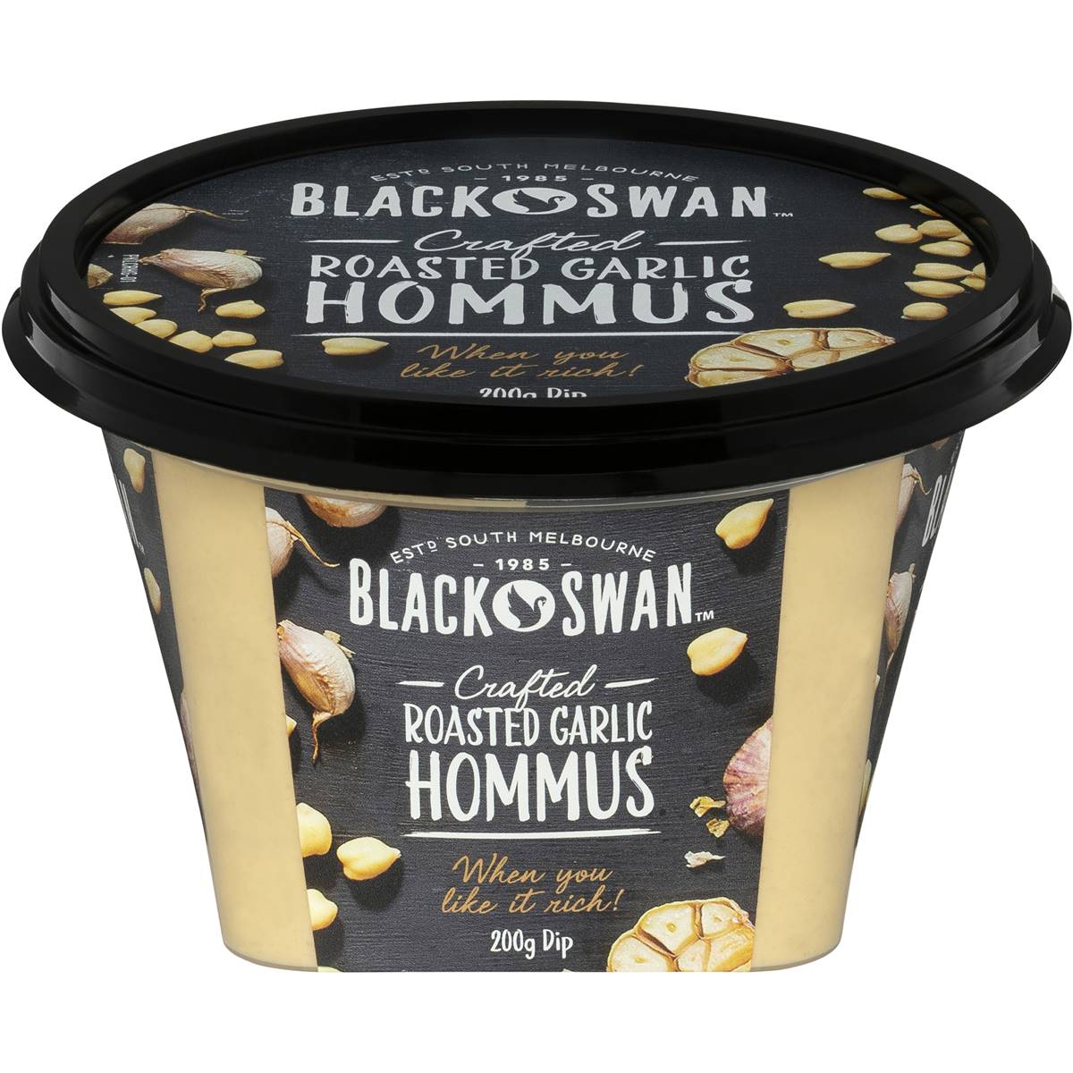 Black Swan Dip Crafted Roasted Garlic Hommus 200g Woolworths