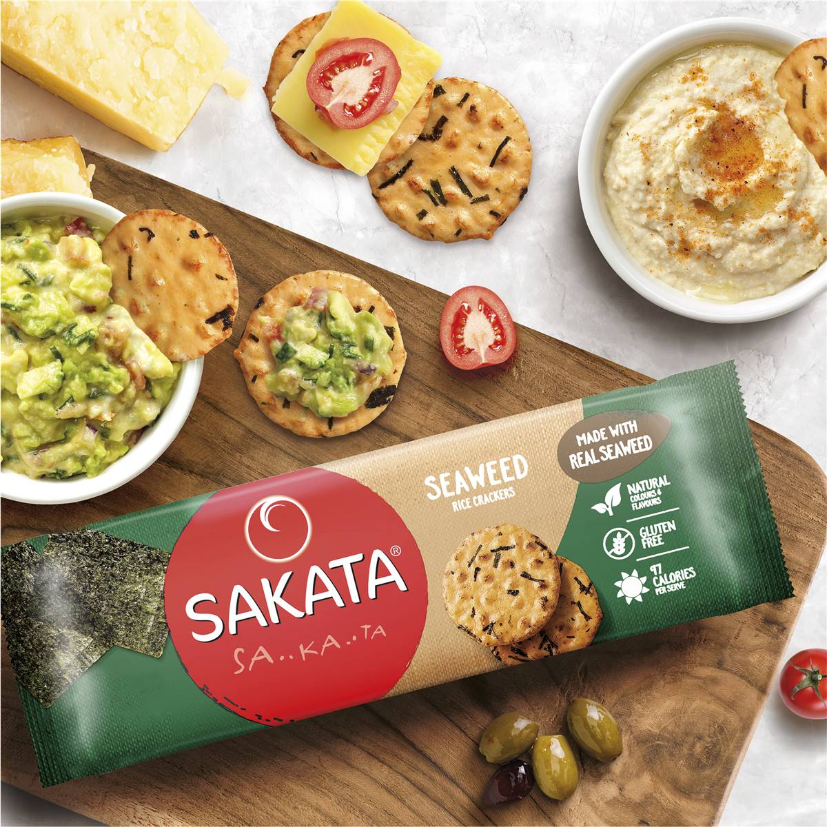 Sakata Rice Crackers Seaweed 90g Woolworths
