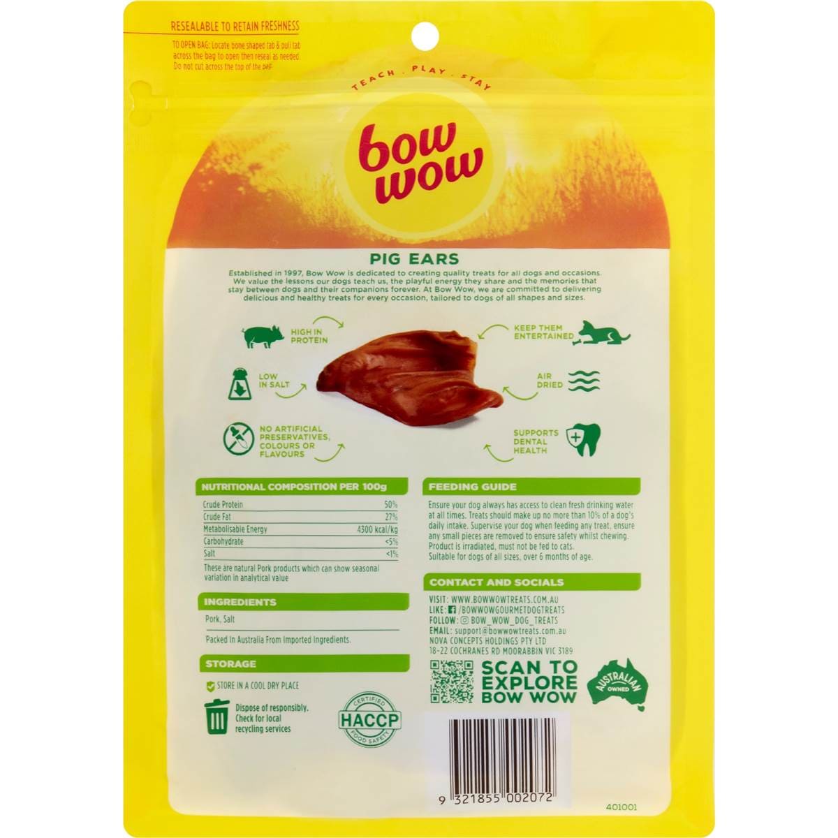 Bow Wow Pigs Ears 5 Pack Woolworths