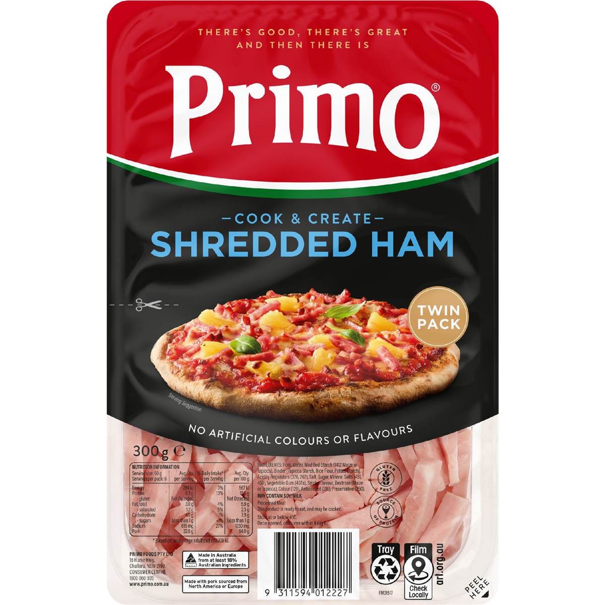 Primo Shredded Ham Cook & Create Twin Pack 300g Woolworths