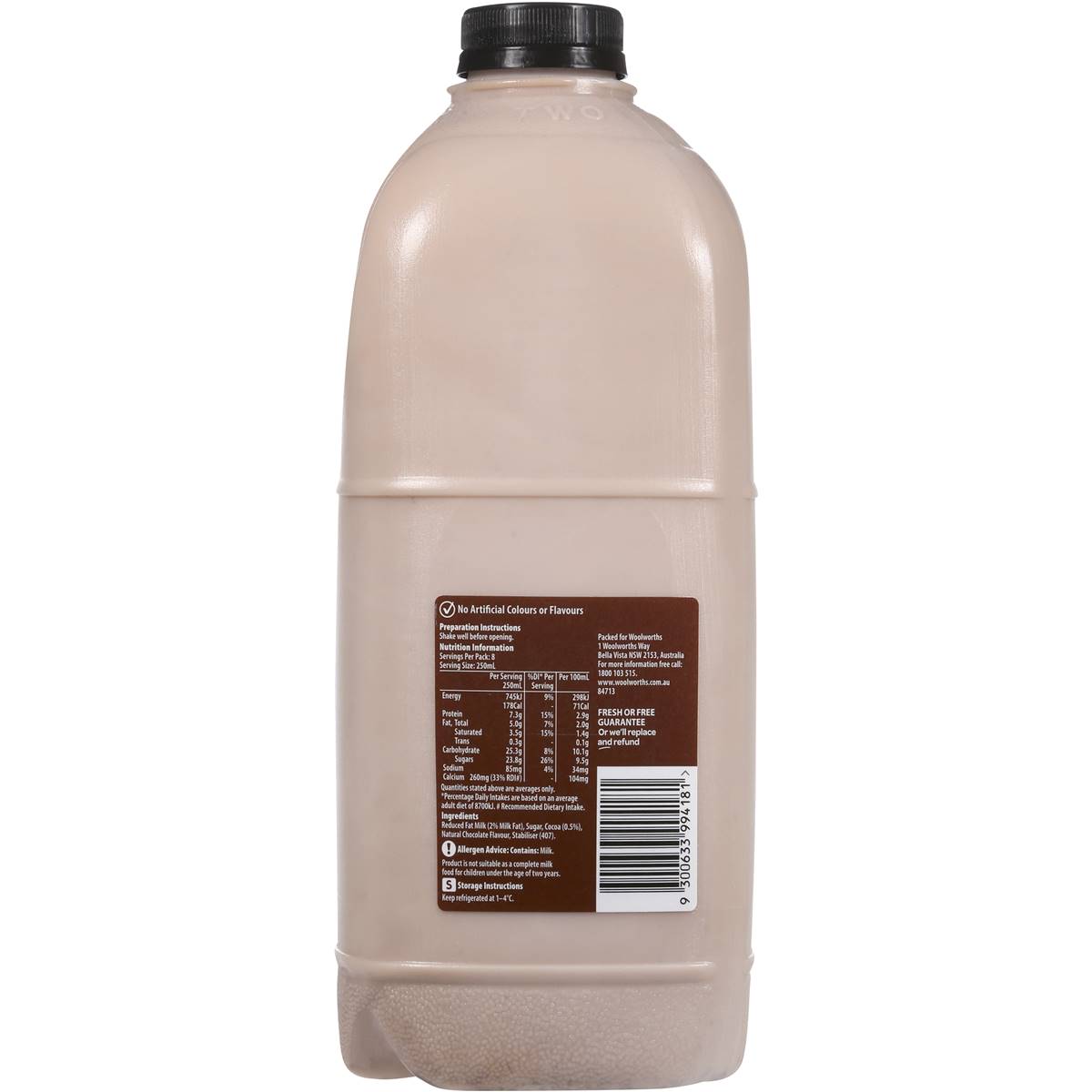 Woolworths Chocolate Milk 2l Woolworths