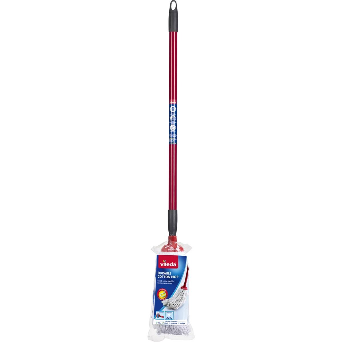 Vileda Durable Cotton Mop With Telescopic Handle Each Woolworths