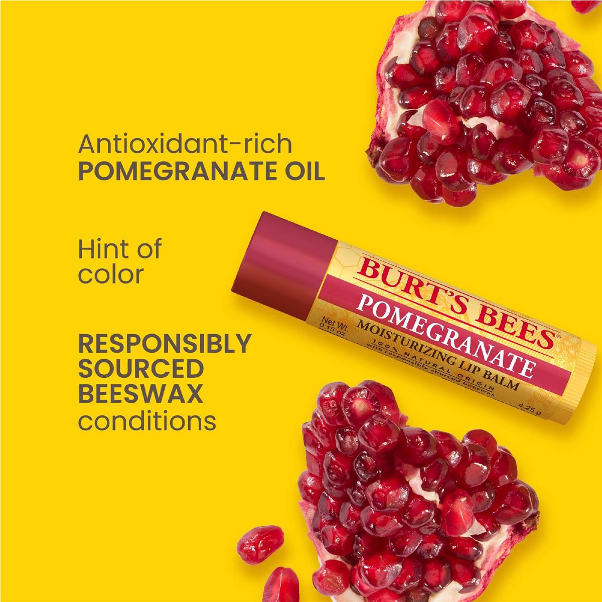 Burt's Bees Pomegranate Lip Balm 4.25g Woolworths