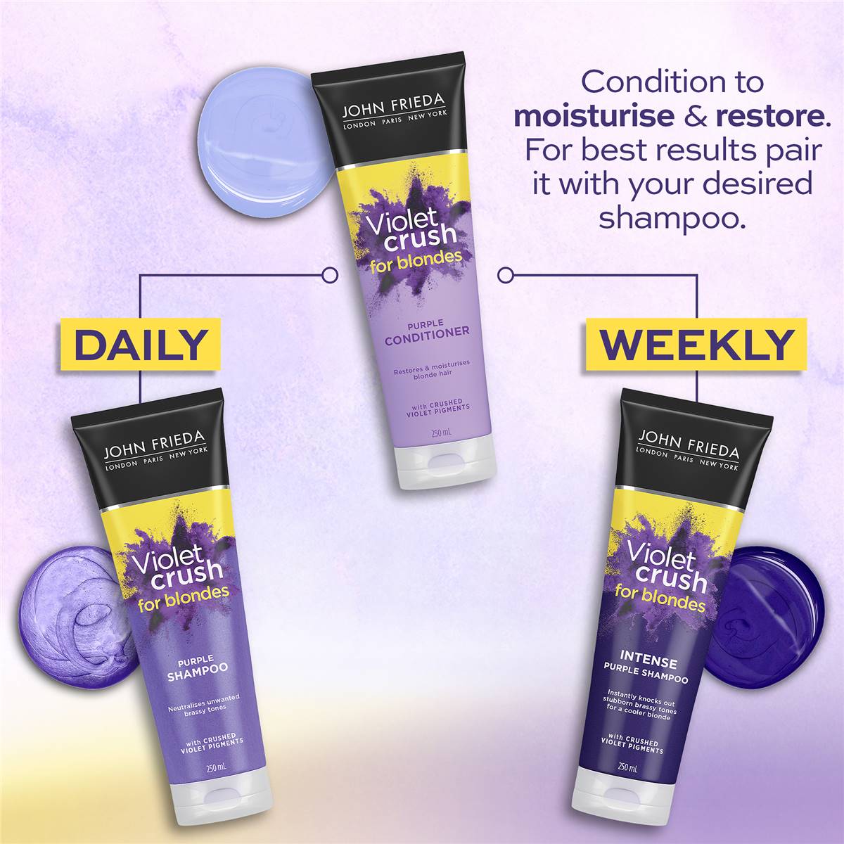 John Frieda Violet Crush Purple Conditioner 250ml Woolworths