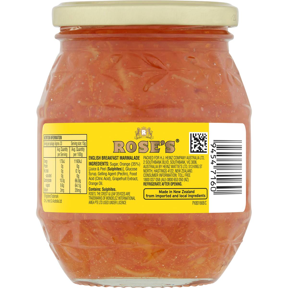 Rose's English Breakfast Marmalade Jam 500g Woolworths
