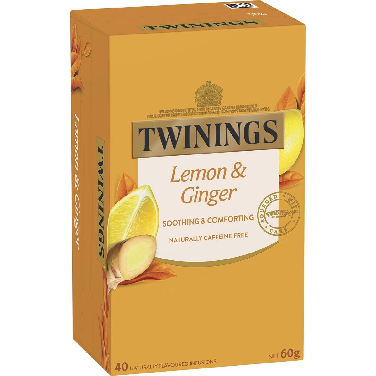 Twinings Lemon & Ginger Tea Bags 40 Pack Woolworths