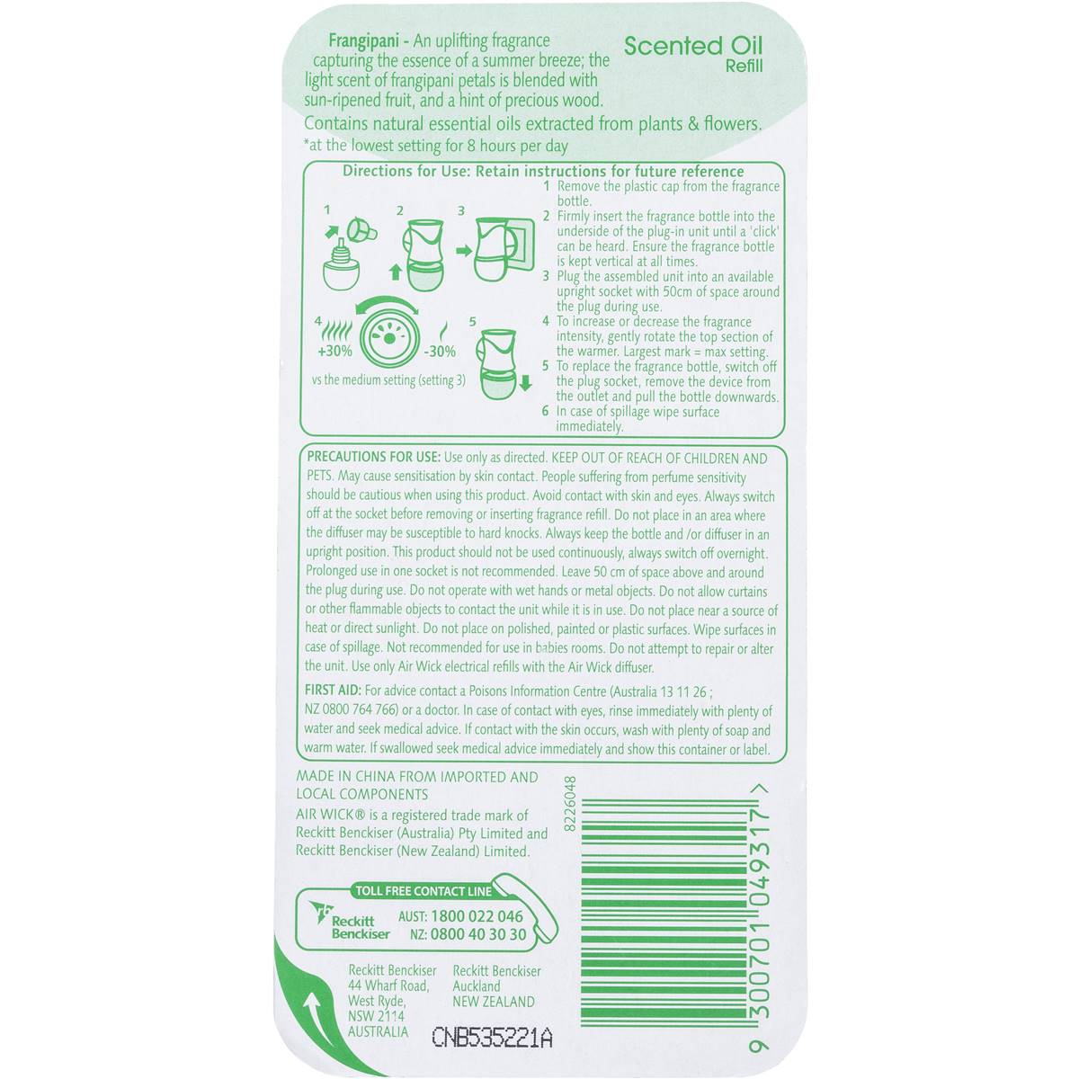 Air Wick Plugin Air Freshener Frangipani Refil 19ml Woolworths