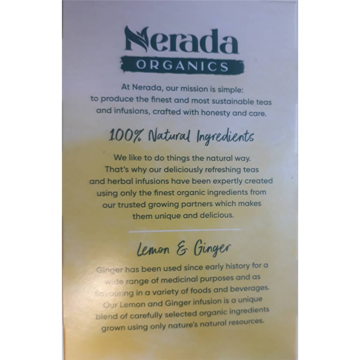 Nerada Organic Lemon & Ginger Tea Bags 40 Pack | Woolworths