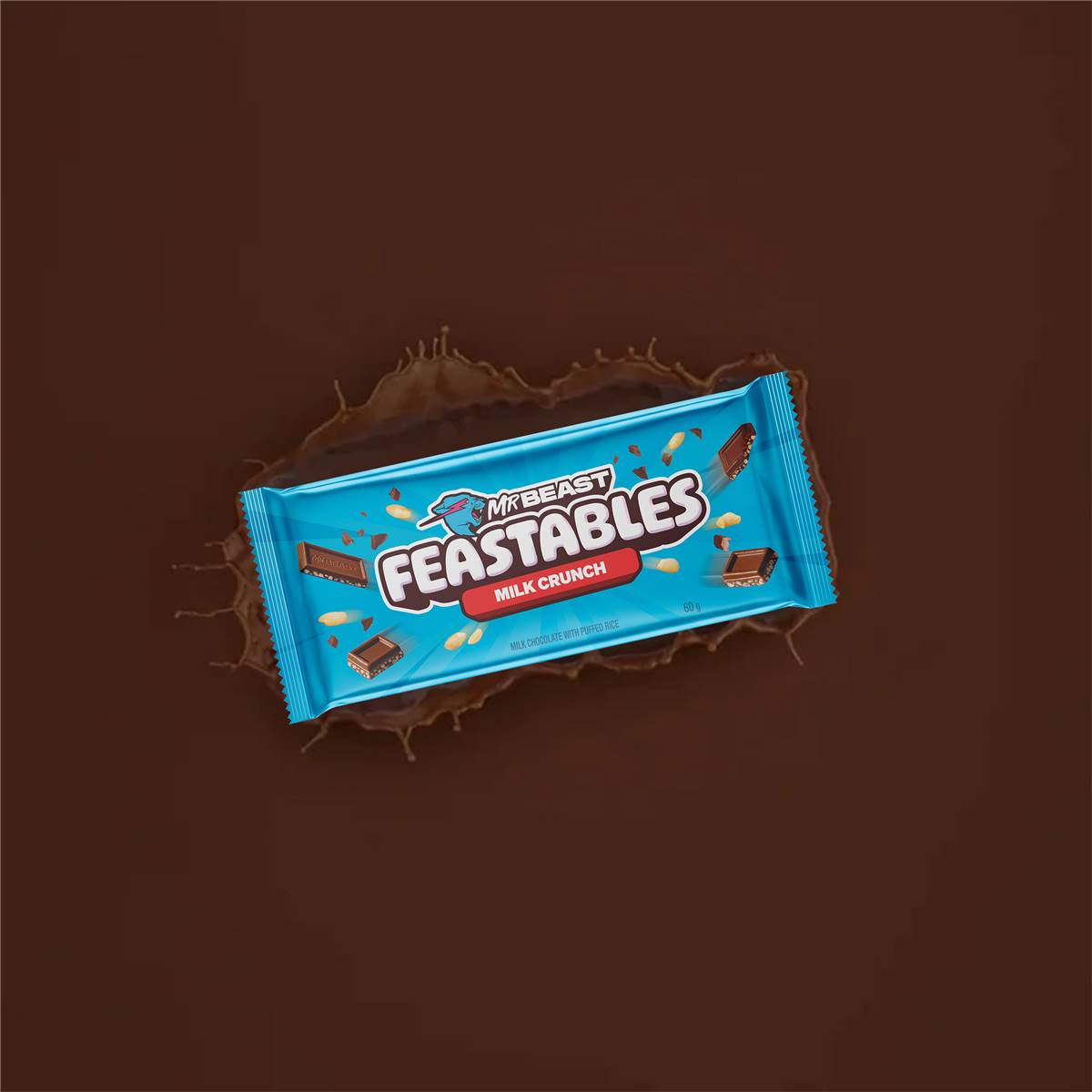 Mr Beast Feastables Milk Chocolate Crunch Bar 60g | Woolworths