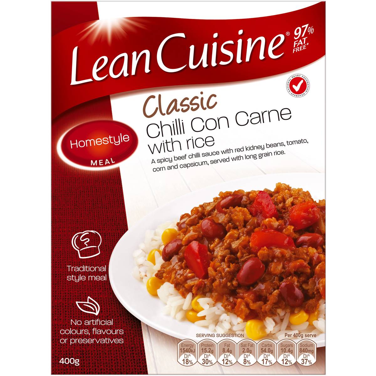 Lean Cuisine Large Serve Chilli Con Carne 350g | Woolworths