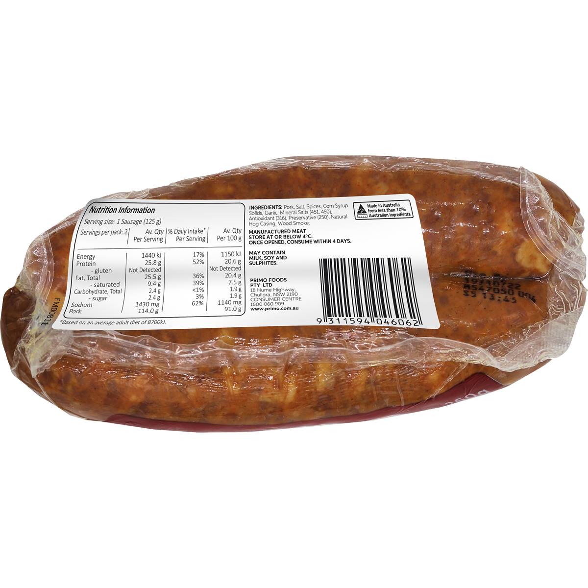 Primo Chorizo 2 Pack Woolworths