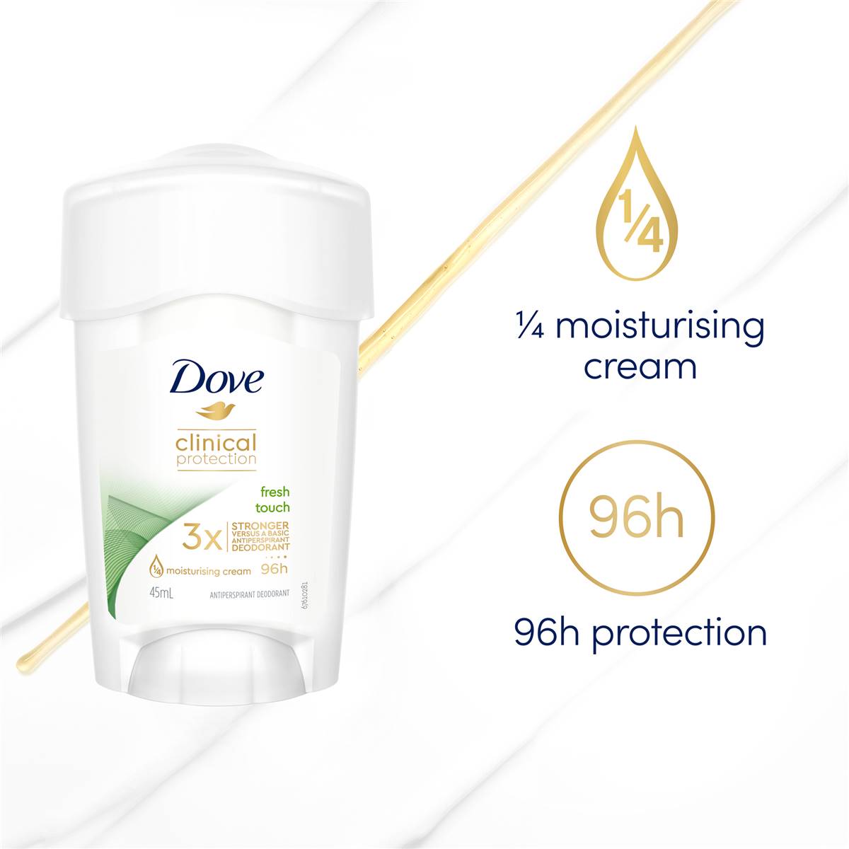 Dove Clinical Protection Deodorant Antiperspirant Fresh Touch 45 Ml Woolworths