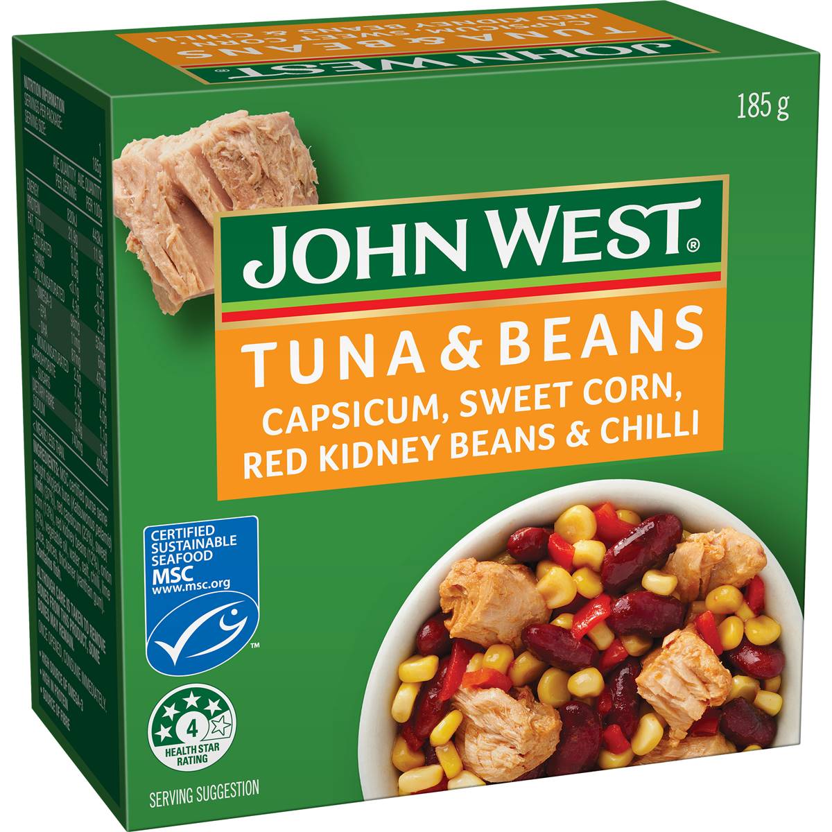 John West Tuna Beans Capsicum Corn & Chilli 185g Woolworths