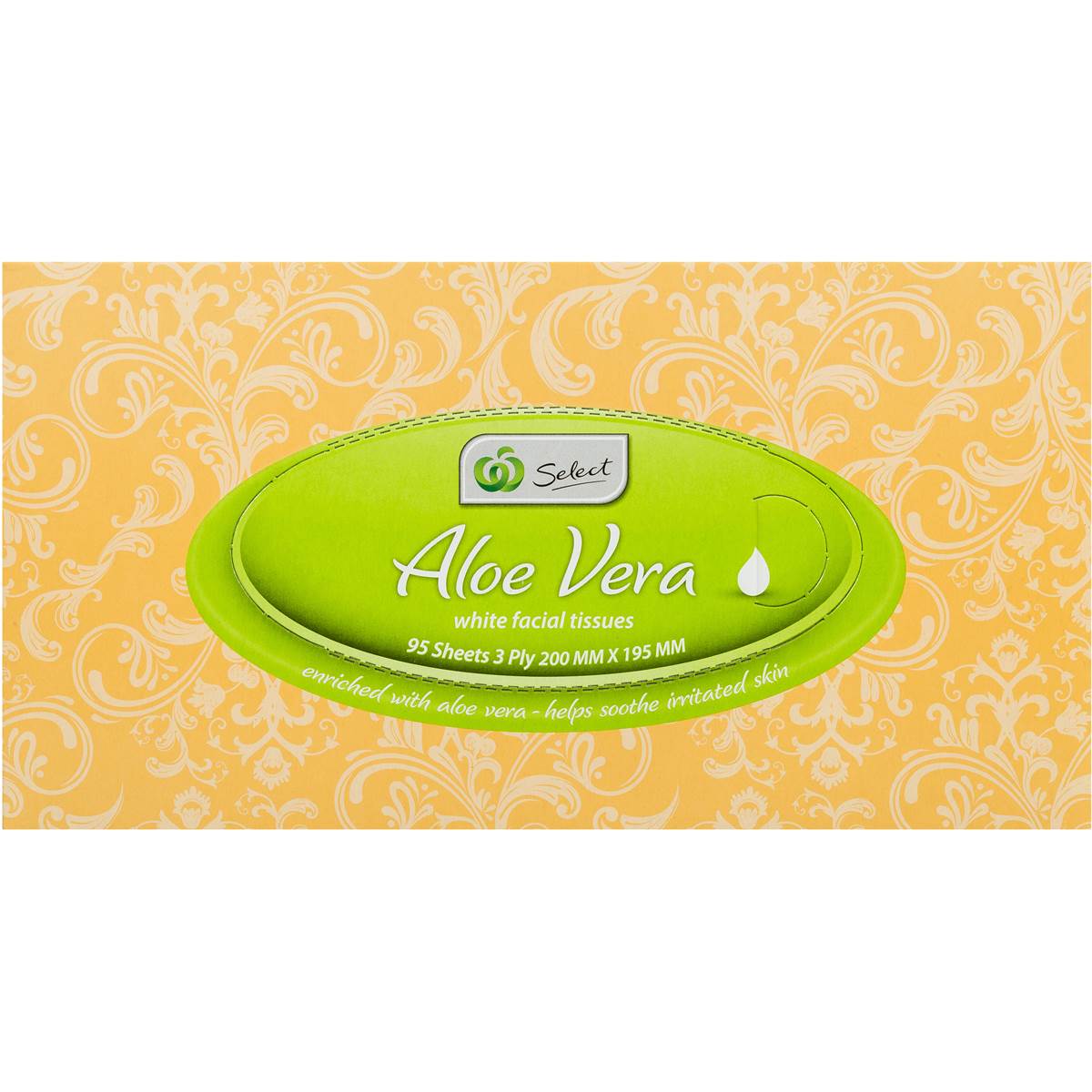 Select Facial Tissues Aloe Vera White 3ply 95 Pack Woolworths
