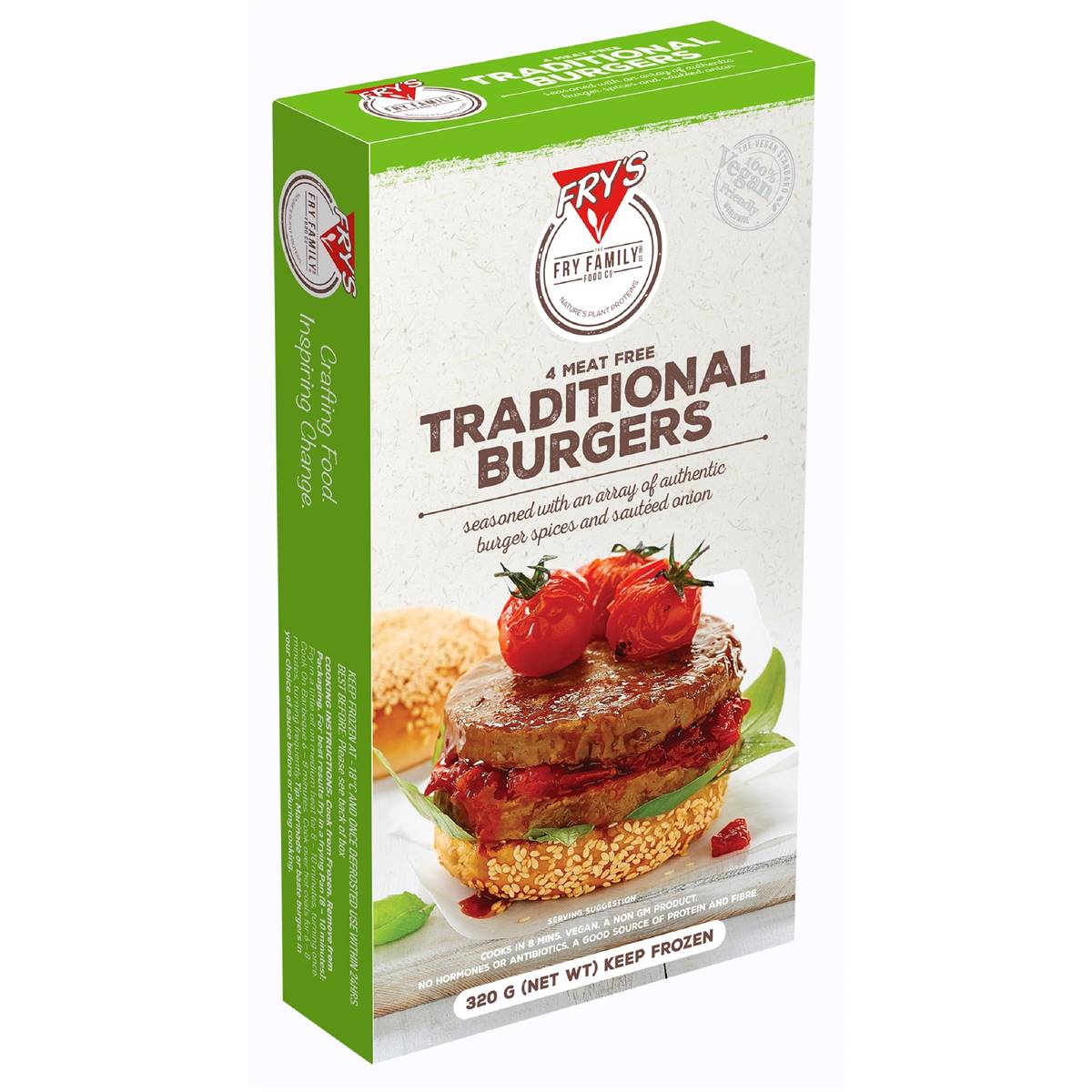 Fry's Family Traditional Burgers Meat Free 320g Woolworths