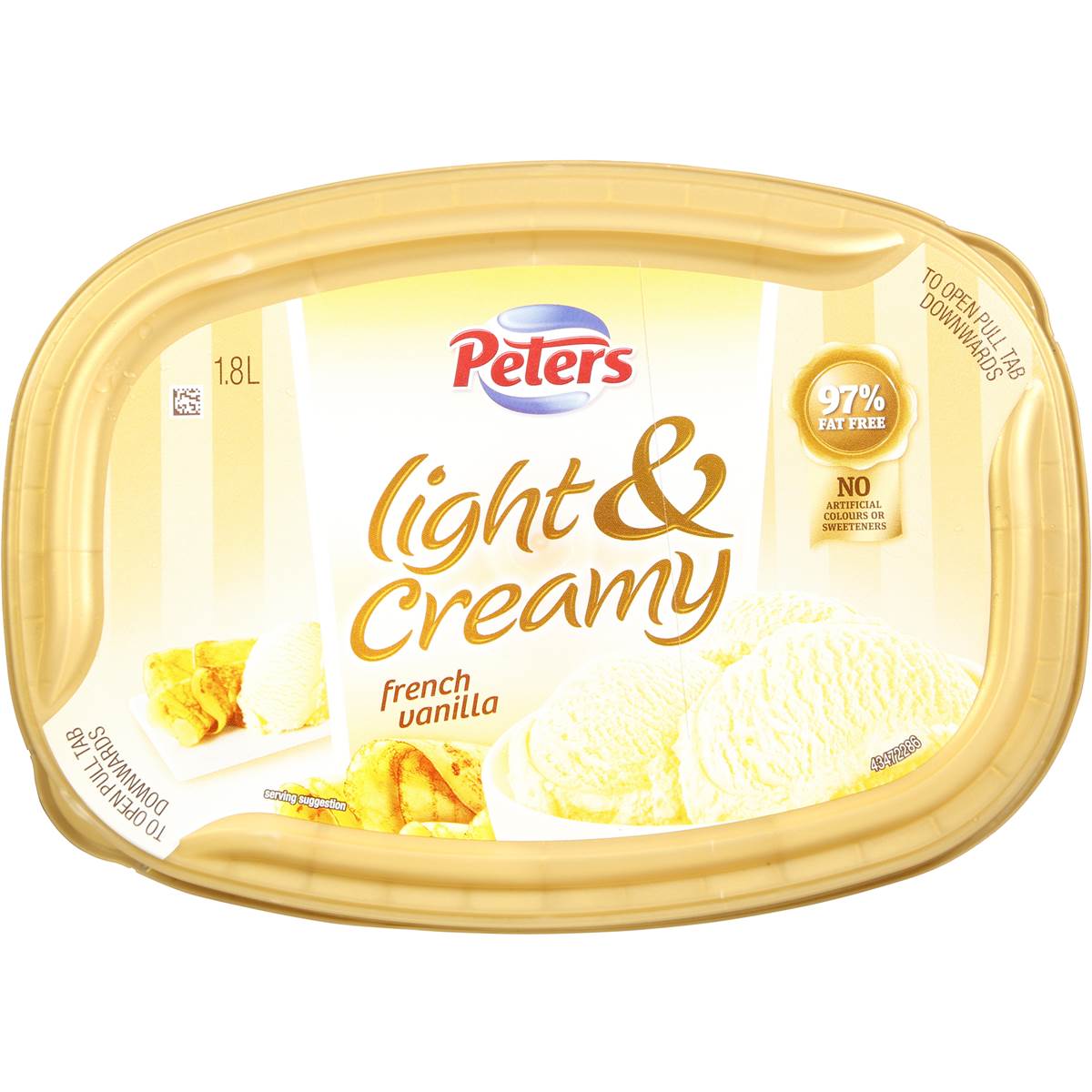 Peters Light & Creamy French Vanilla Ice Cream 1.8l Woolworths