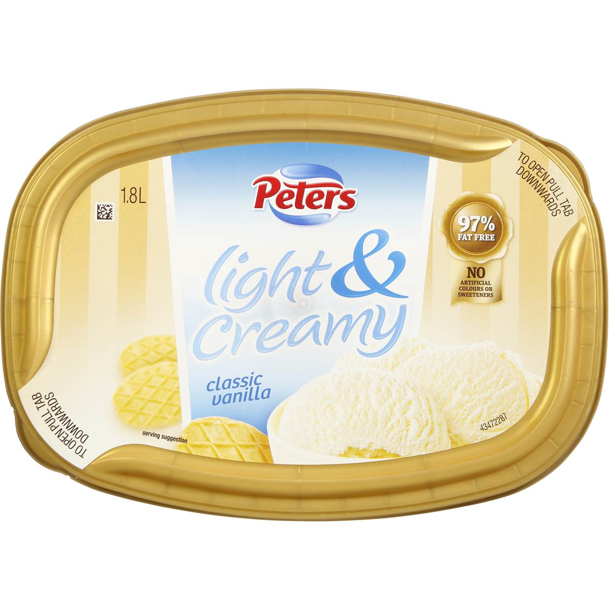 Peters Light & Creamy Classic Vanilla Ice Cream 1.8l Woolworths