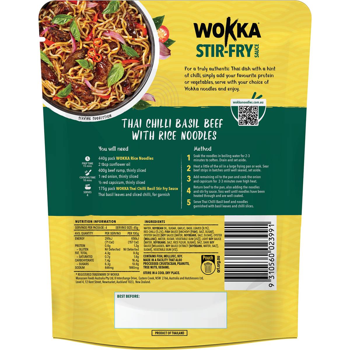 Wokka Stir Fry Sauce Thai Basil 175g Woolworths