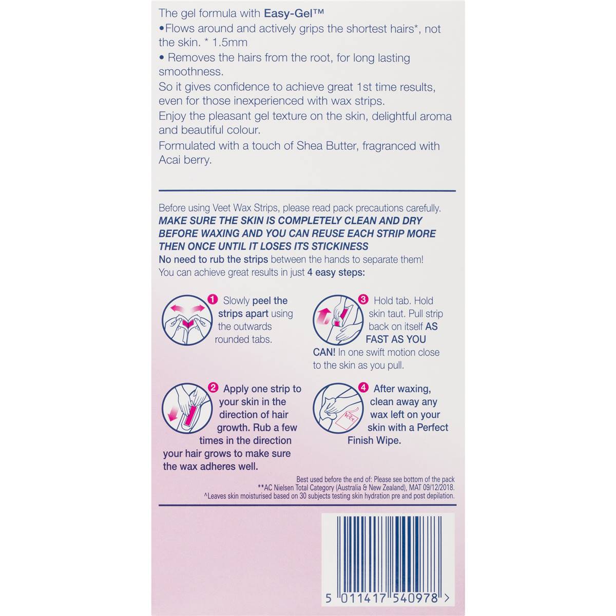 Veet Cold Hair Removal Wax Strips 40 Pack Woolworths
