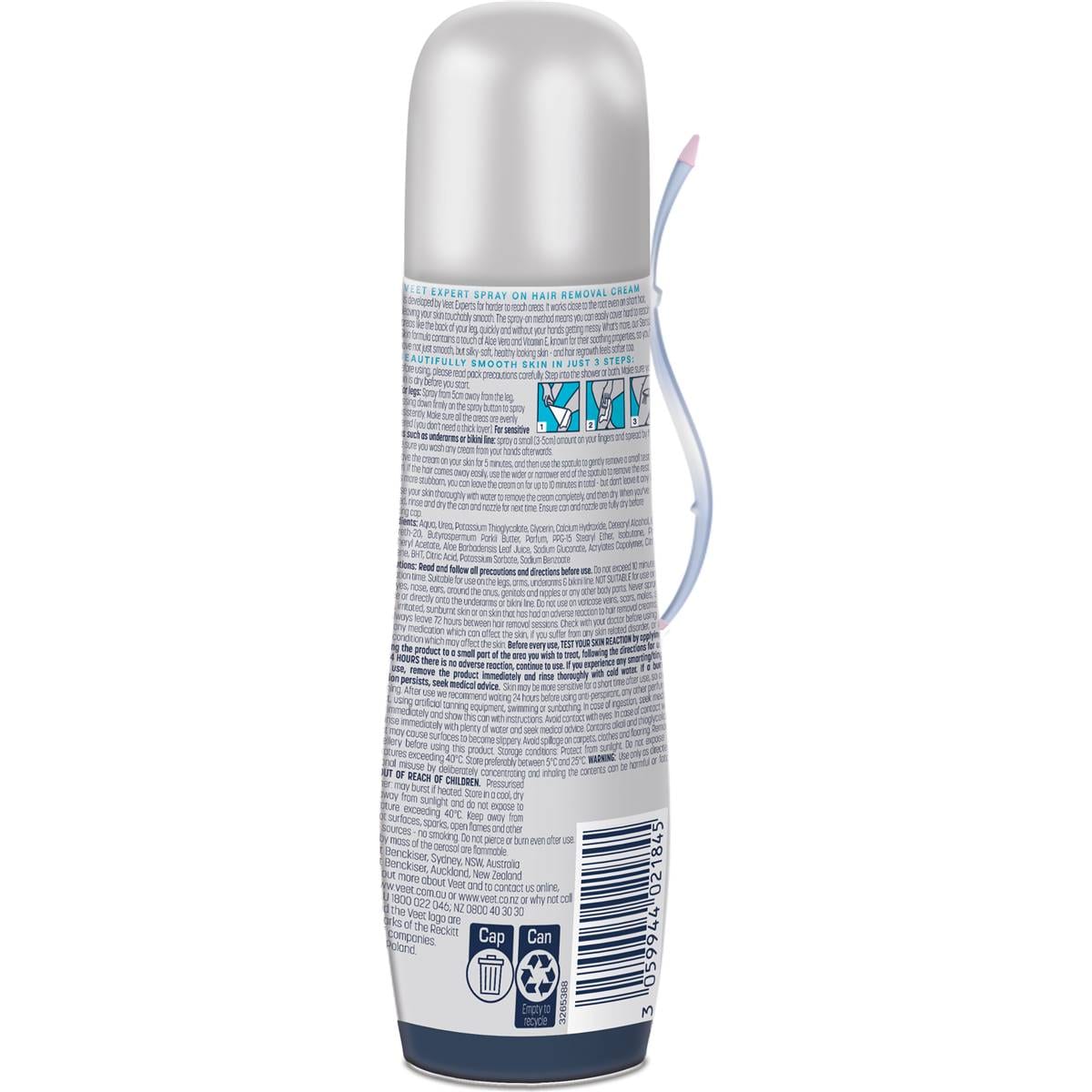 Veet Hair Removal Cream Spray On Sensitive Skin 150g Woolworths
