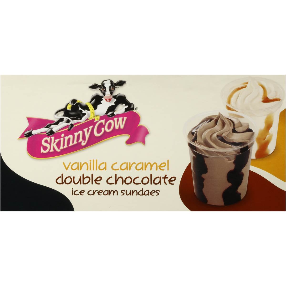 Skinny Cow Ice Cream Sundae Double Choc Vanilla Caramel 4pk 680ml Woolworths