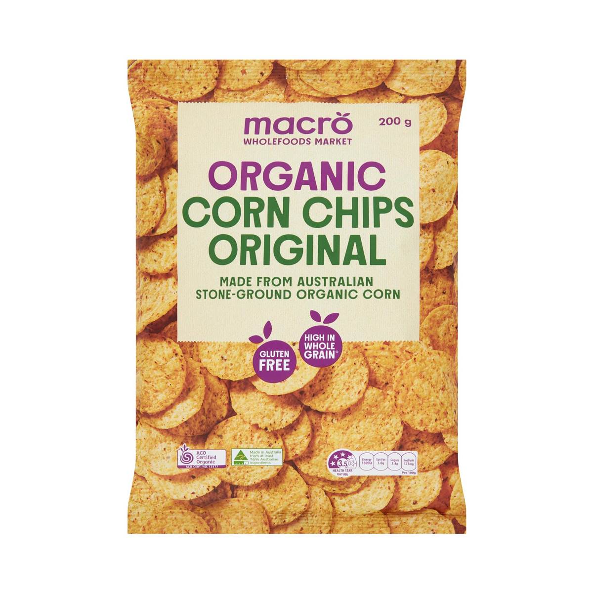 Macro Organic Corn Chips Natural 200g Woolworths