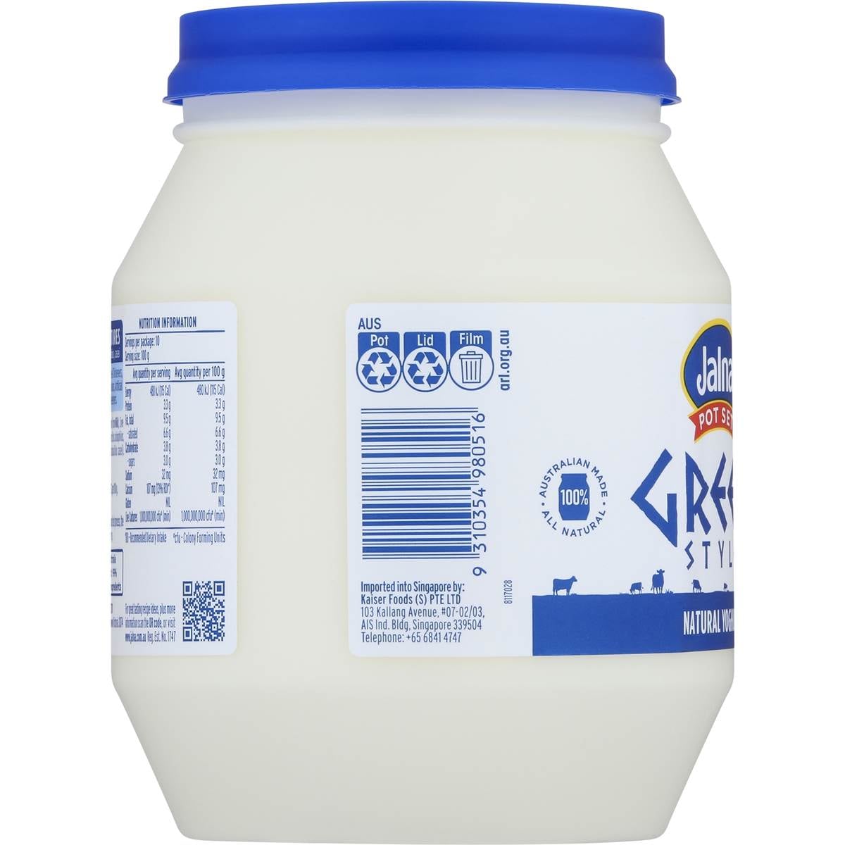 Jalna Greek Yoghurt 1kg Woolworths