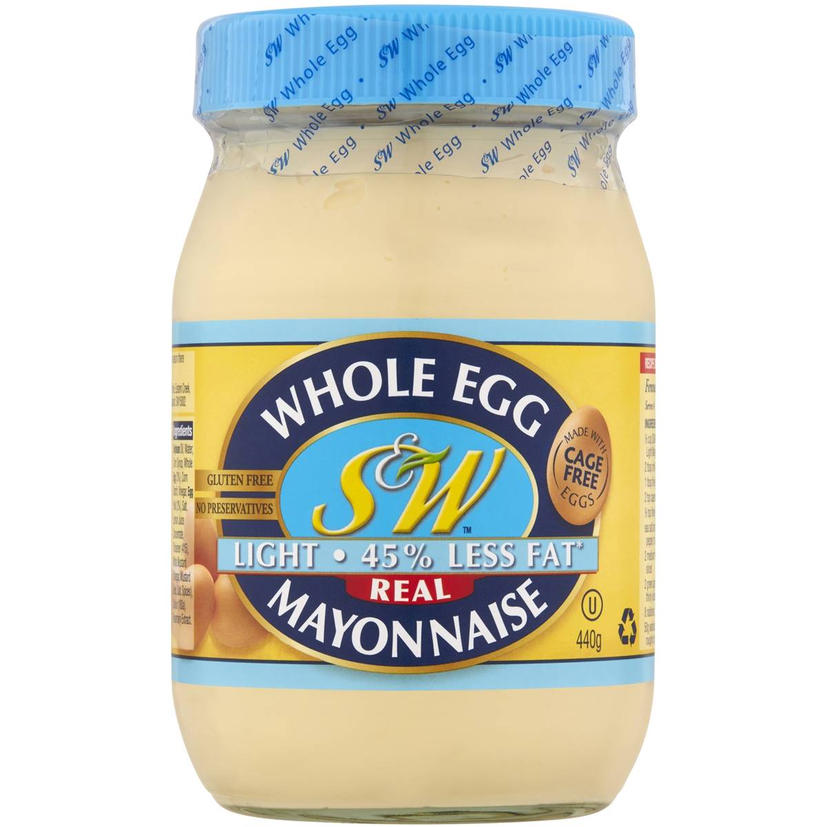 S&w Mayonnaise Light 440g Woolworths