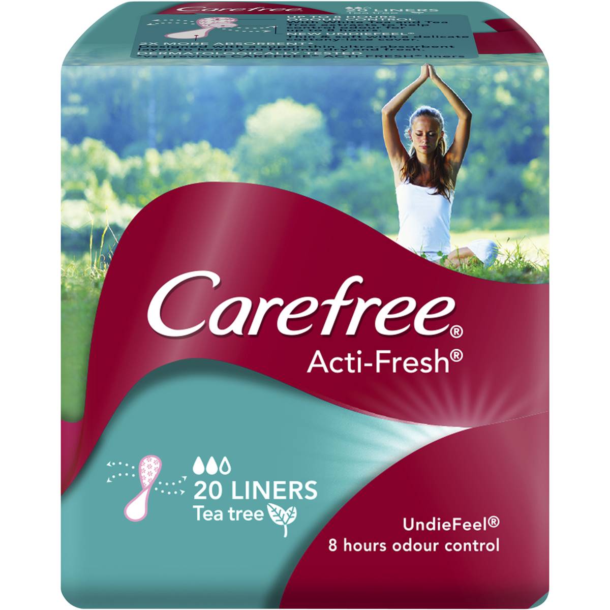 Carefree Actifresh Panty Liners Thin Tea Tree 20 Pack Woolworths
