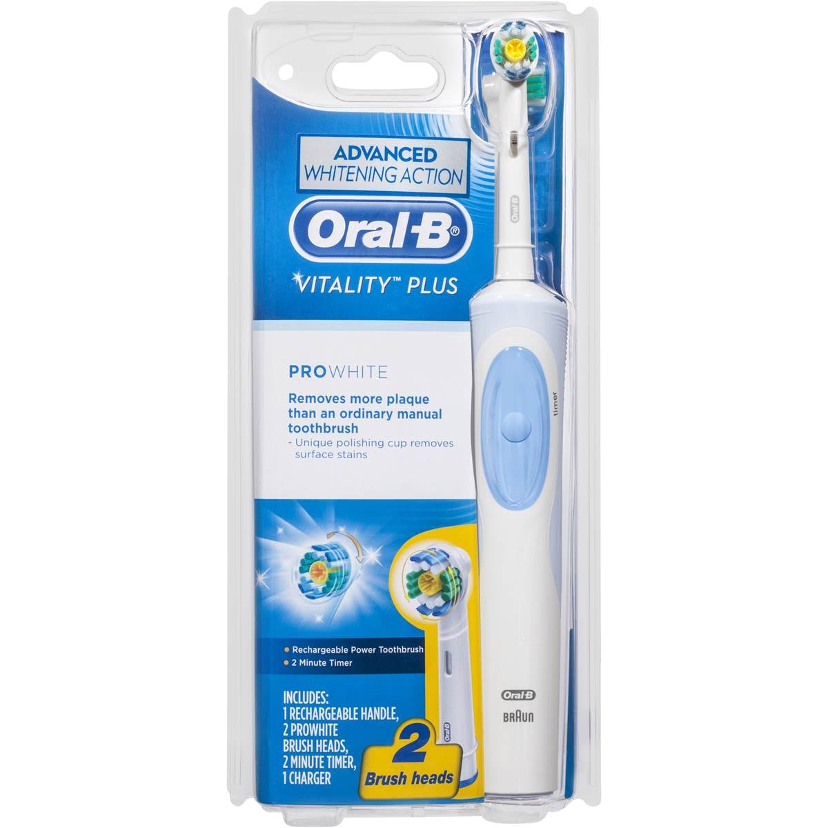 Oralb Vitality Plus Powered Toothbrush Pro White each Woolworths