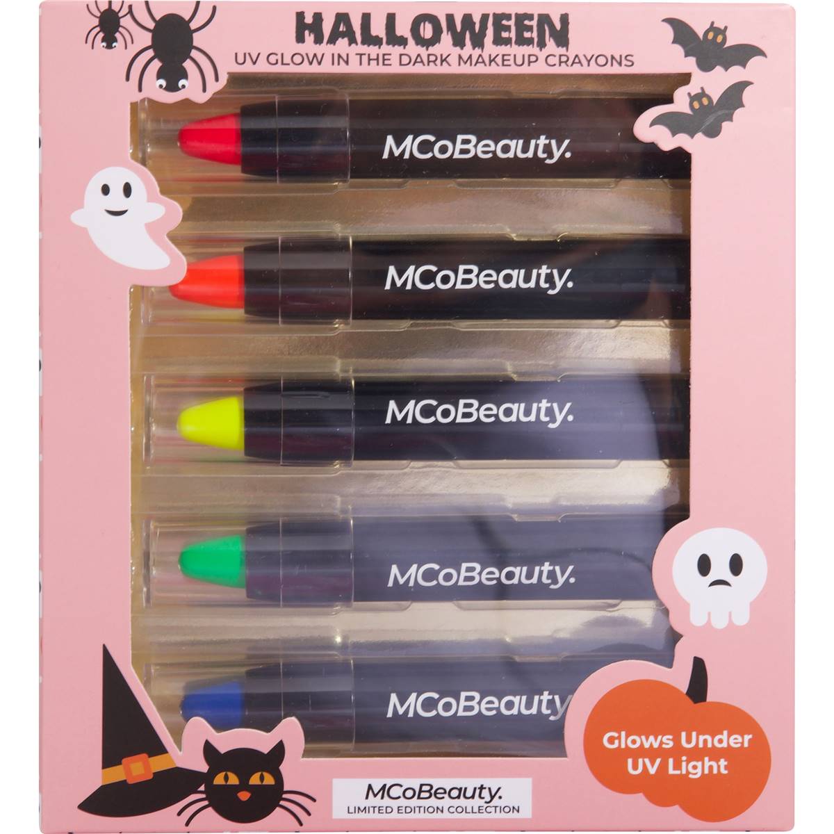 Mcobeauty Halloween Uv Glow In The Dark Makeup Crayons 5 Pack Woolworths