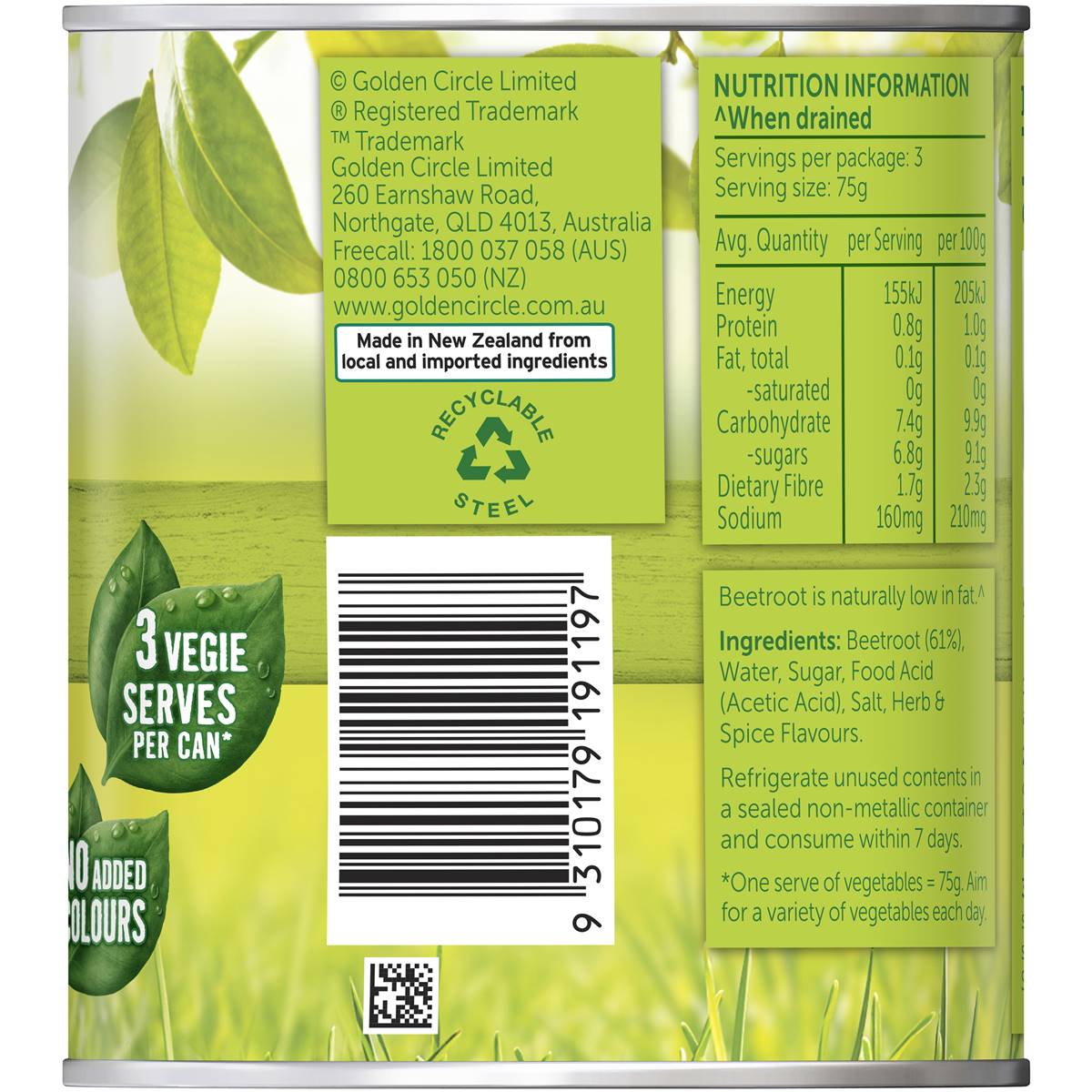 Golden Circle Canned Vegetables Diced Beetroot Cans 450g Woolworths