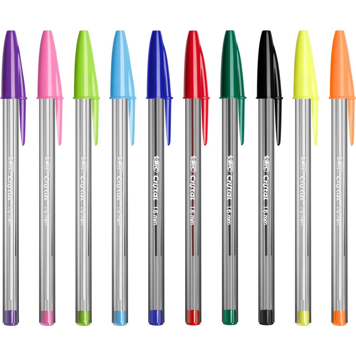 Bic Cristal Ballpoint Pens Large 1.6mm Assorted 10 Pack | Woolworths