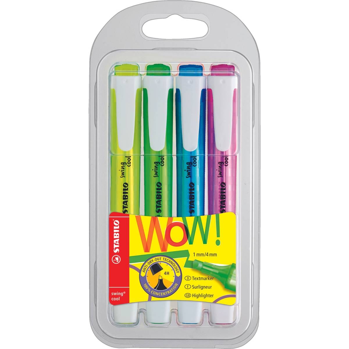 Stabilo Swing Cool Pen Highlighters 4 Pack Woolworths