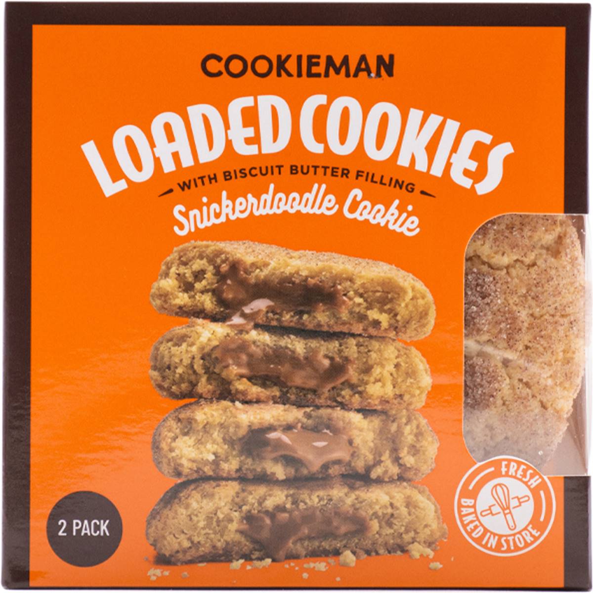 Cookieman Loaded Snickerdoodle Loaded Cookies 2 Pack Woolworths