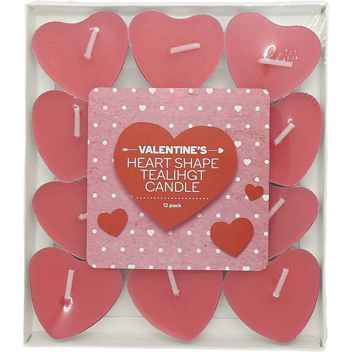 Valentine's Day Heart Tealight Candles 12 Pack Woolworths
