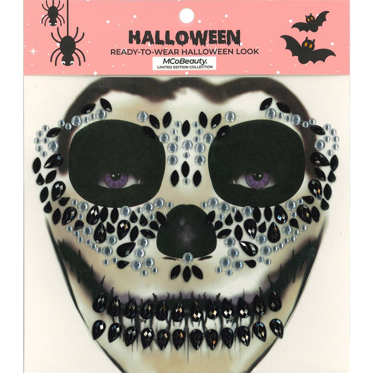 Mcobeauty Halloween Ready To Wear Face Gems Black Skull Each Woolworths