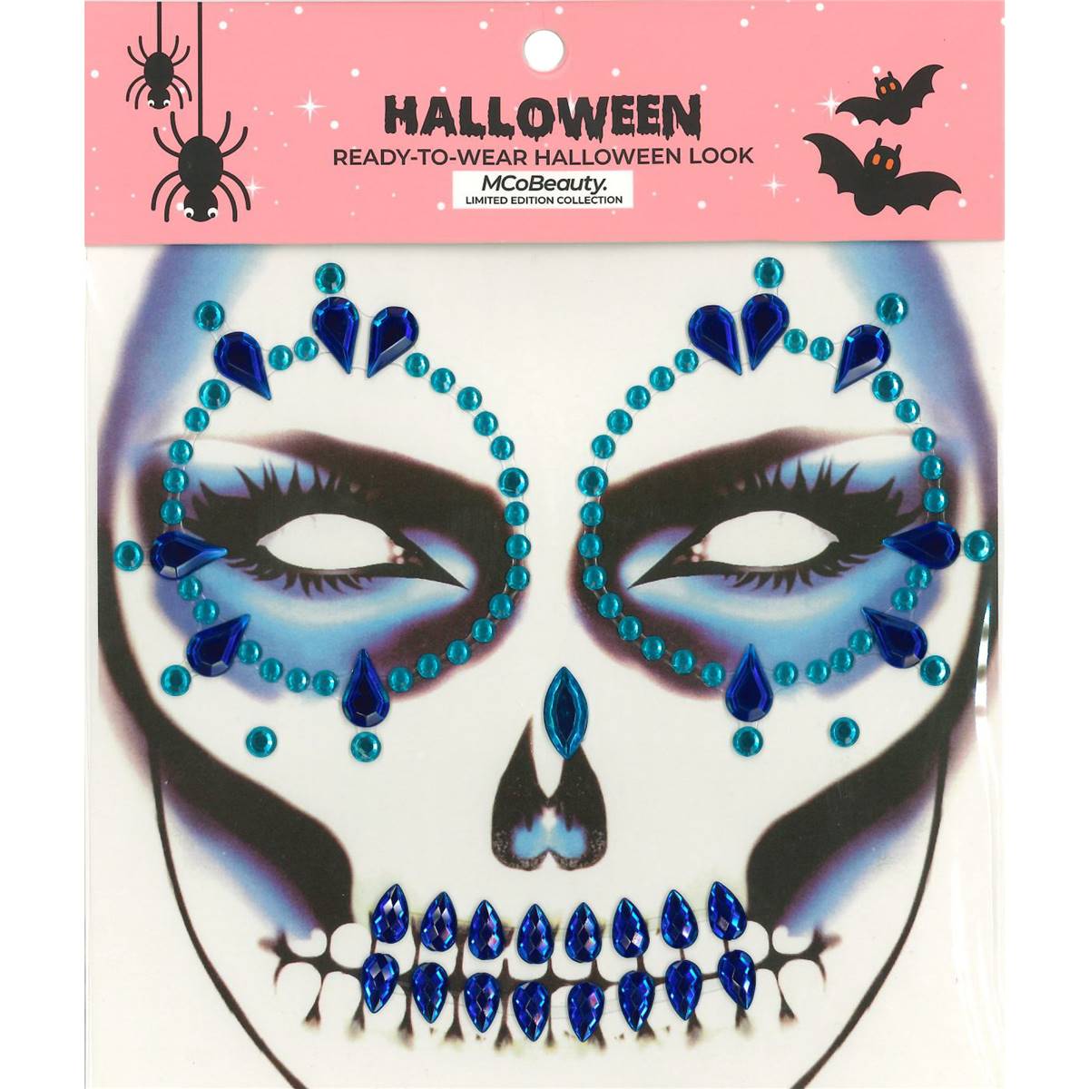 Mcobeauty Halloween Ready To Wear Face Gems Blue Skull Each Woolworths