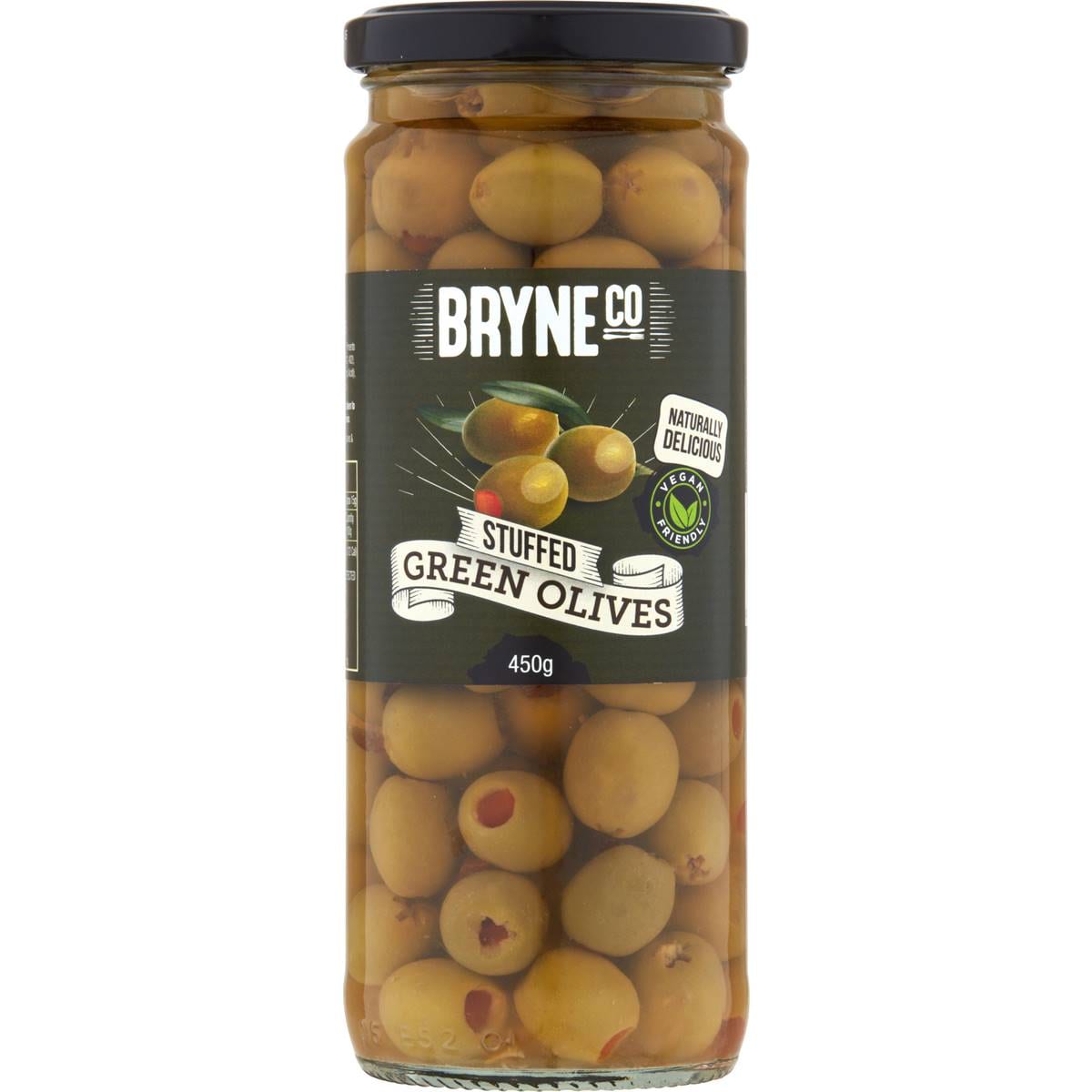 Bryne Co Stuffed Green Olives 450g Woolworths