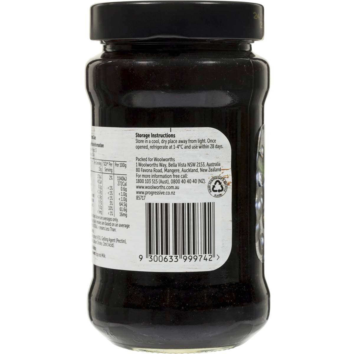 Woolworths Blackcurrant Jam 500g Woolworths