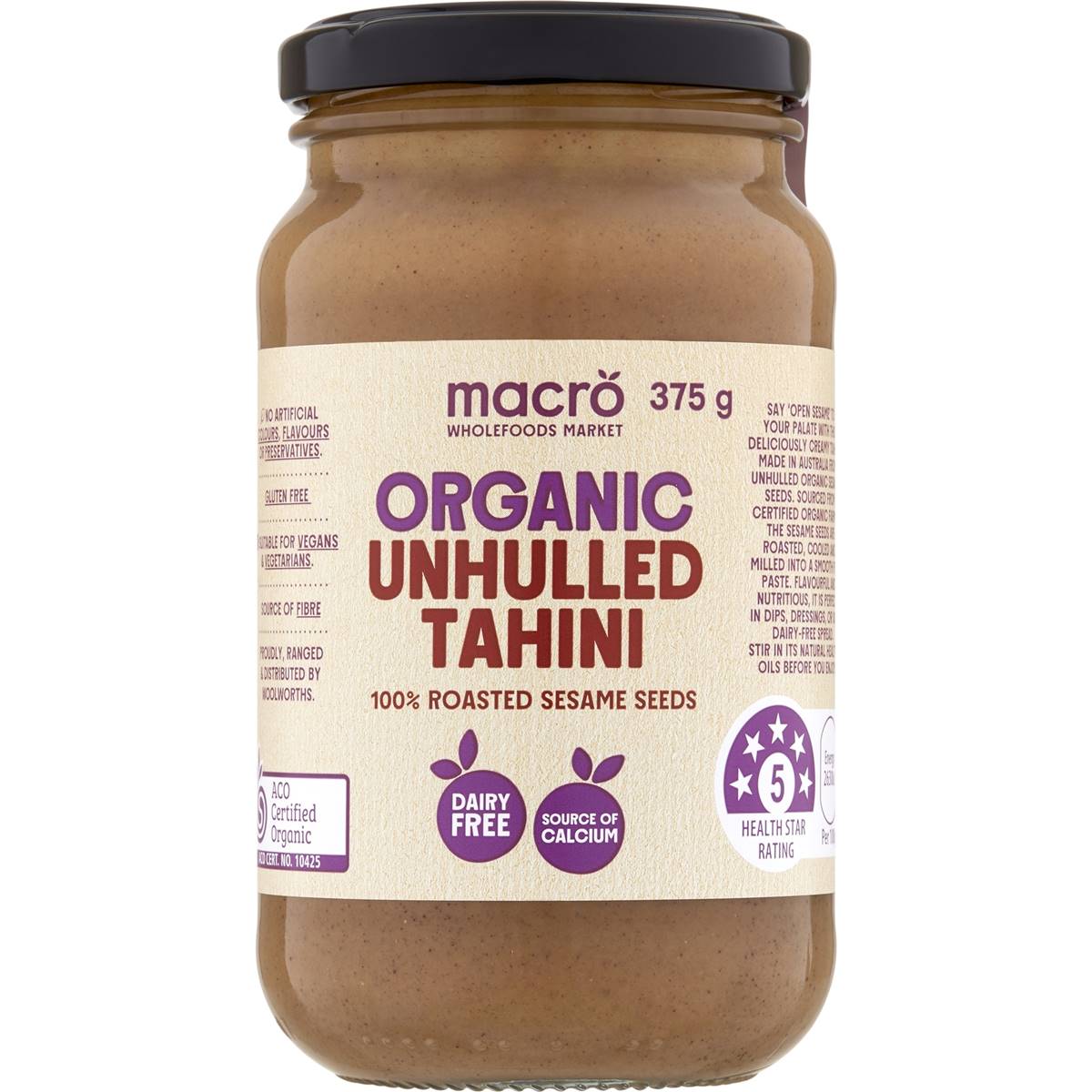 Macro Organic Unhulled Tahini Spread 375g | Woolworths