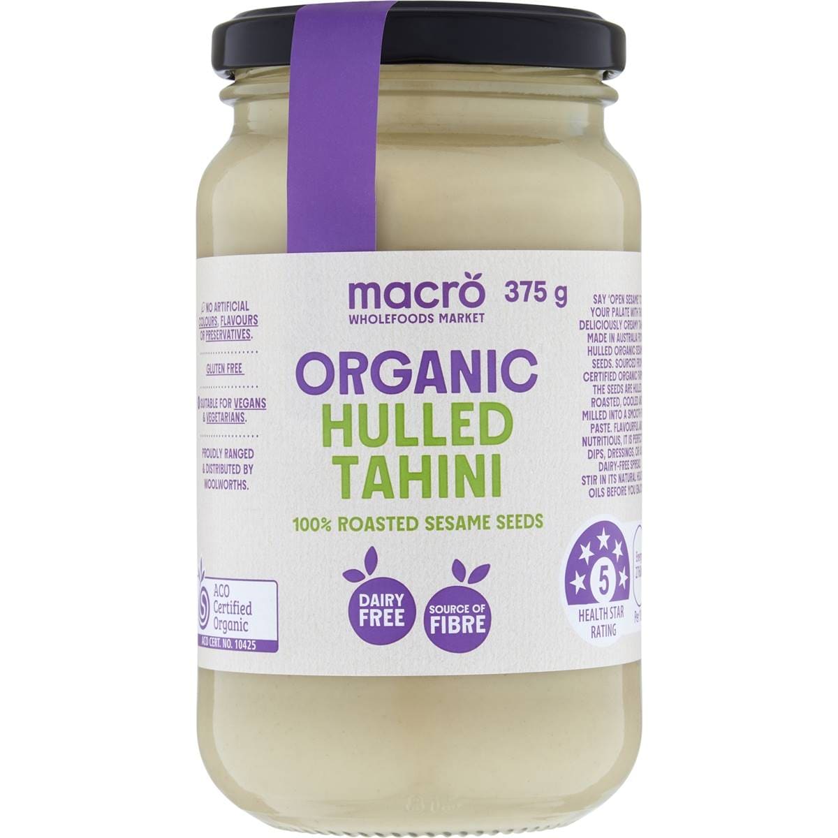 Macro Organic Hulled Tahini Spread 375g Woolworths